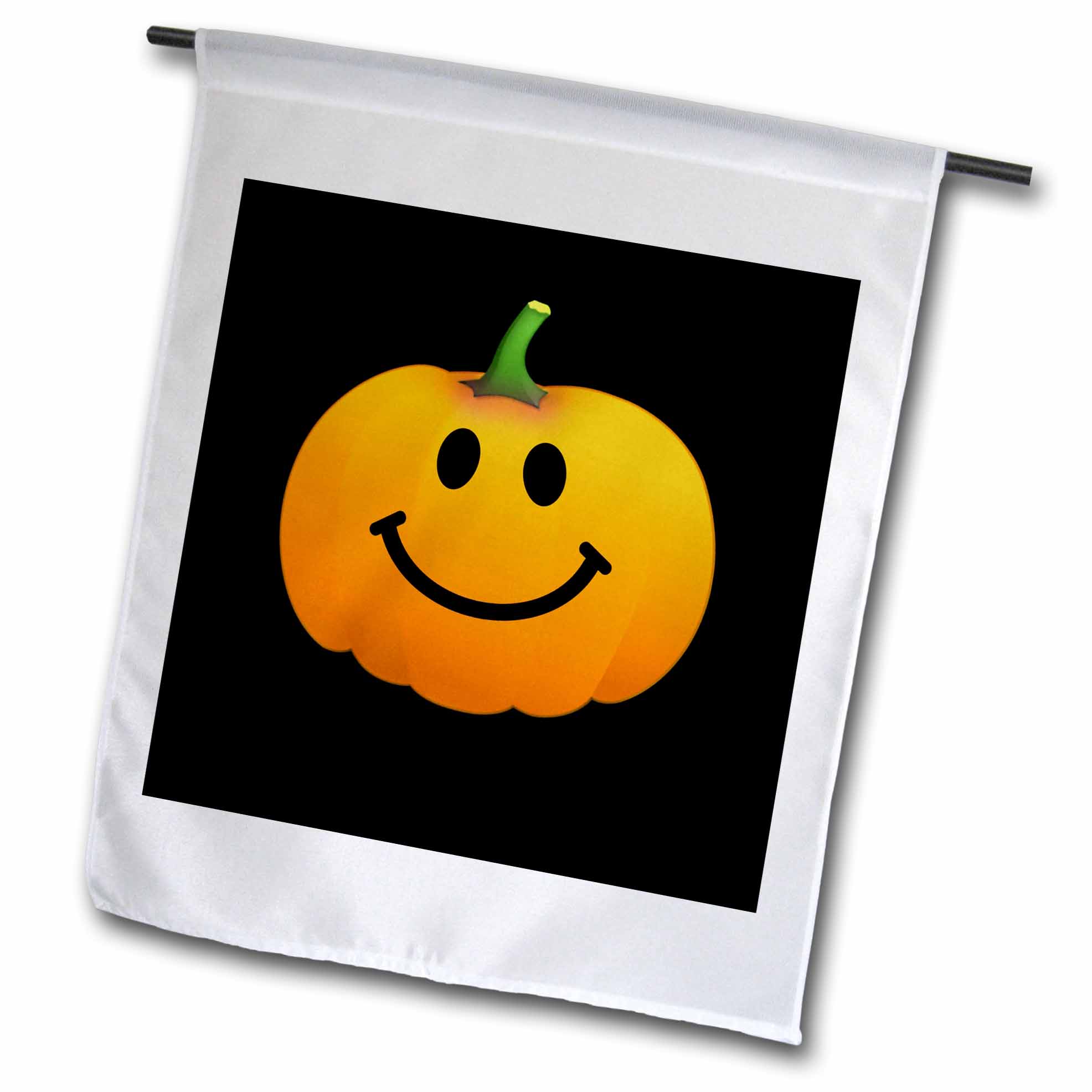 3dRose fl_19396_1 Black Cat with Pumpkins and Halloween Moon Garden Flag 12 by 18-Inch 